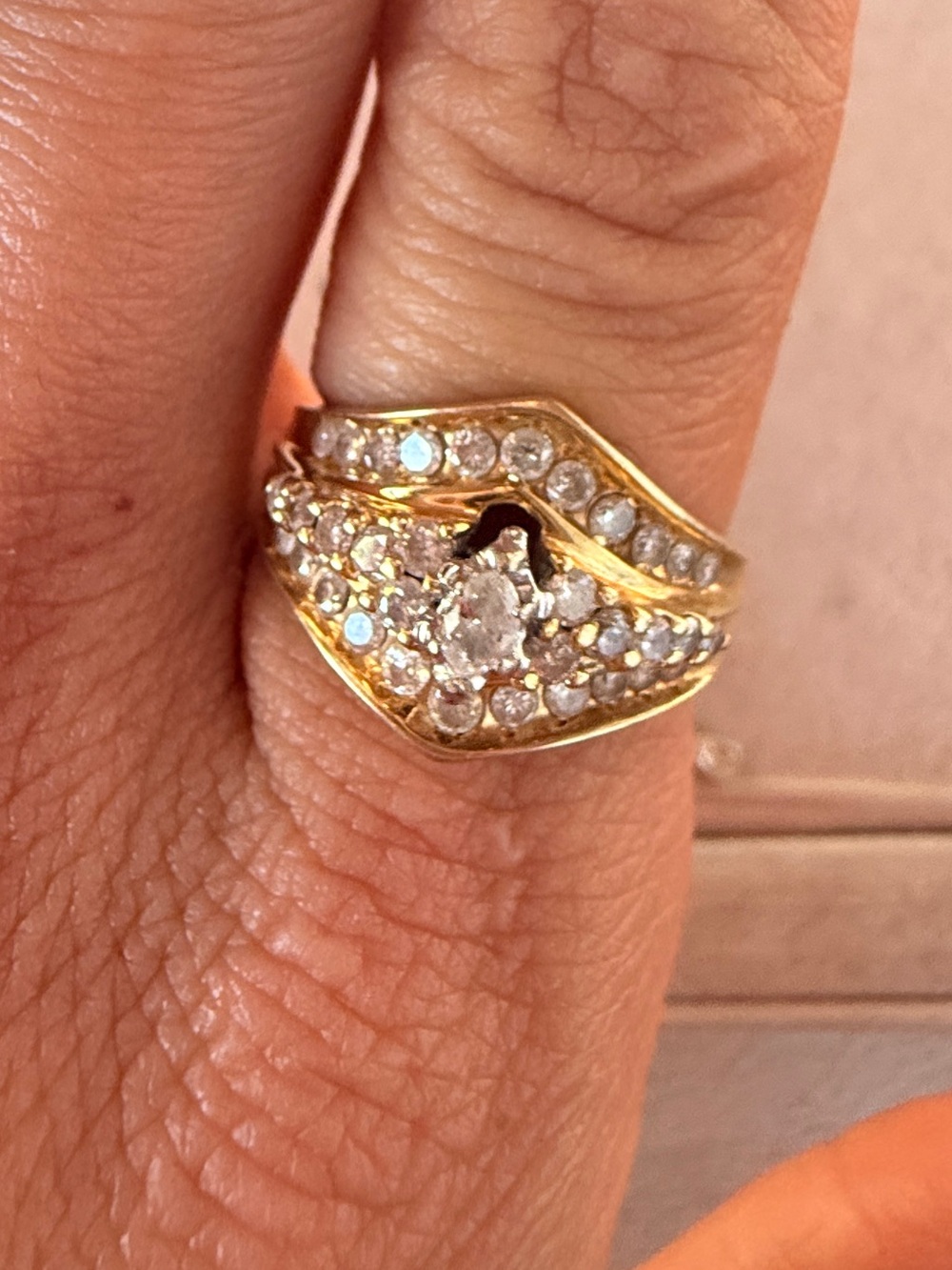 Rare VINTAGE 14K Gold Natural Diamond 1.15 ctw (approx) Sz8 - Picture 13 of 17